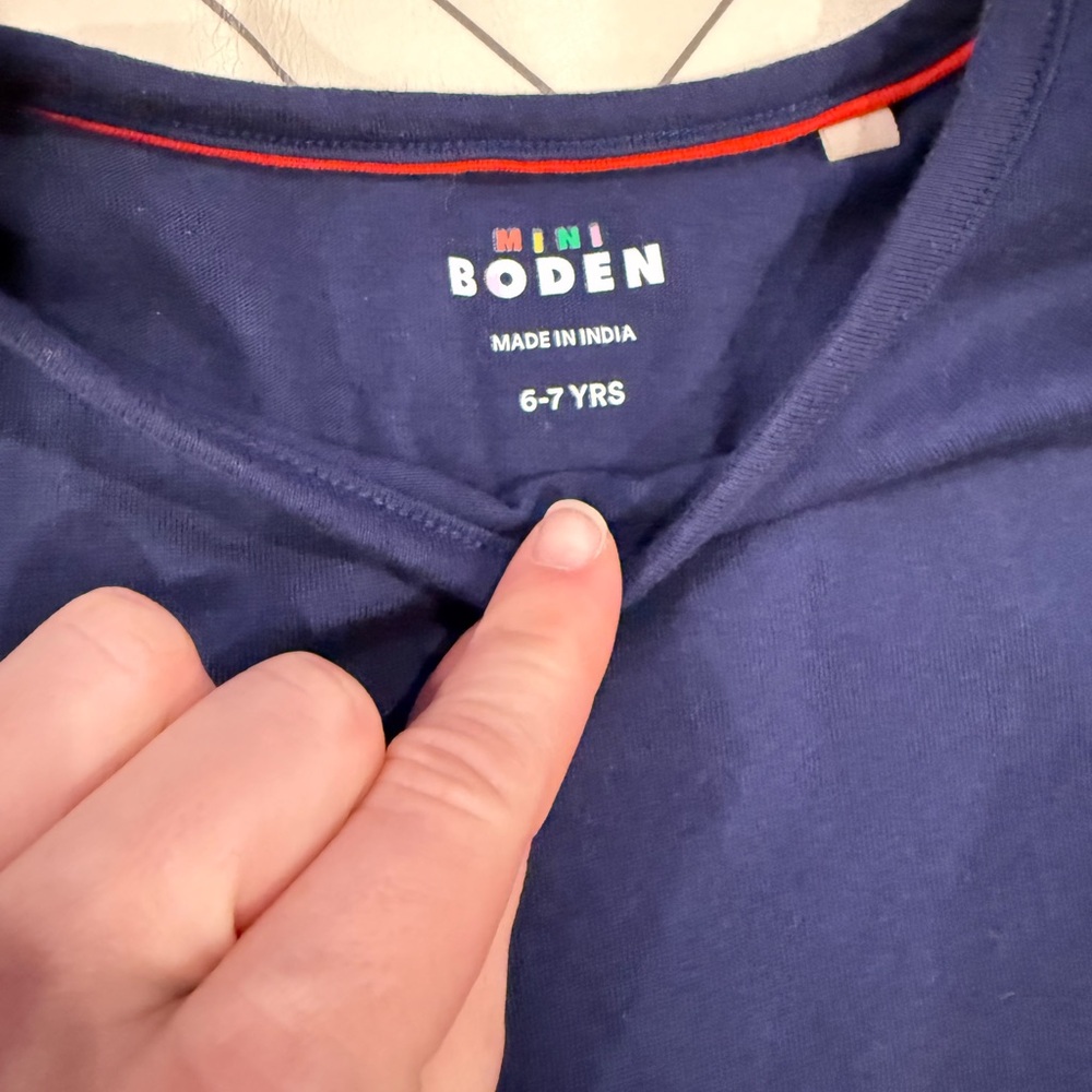 Mini Boden Navy Rainbow Unicorn Swing Dress - Picture 5 of 11